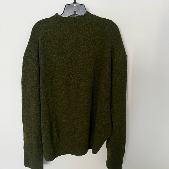 COS Sweaters - COS Dark Olive Crewneck Sweater